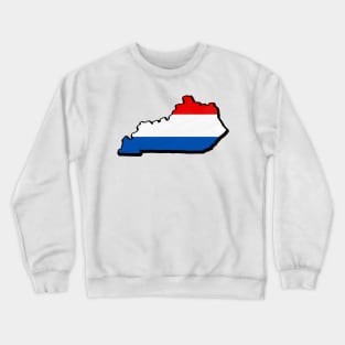 Red, White, and Blue Kentucky Outline Crewneck Sweatshirt